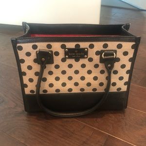 EUC Kate Spade Polka Dot Tote - black & cream